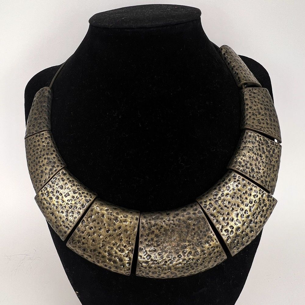 Collar Necklace Antique Bronze Toned Collar Bib Statement Cleopatra Fashion
